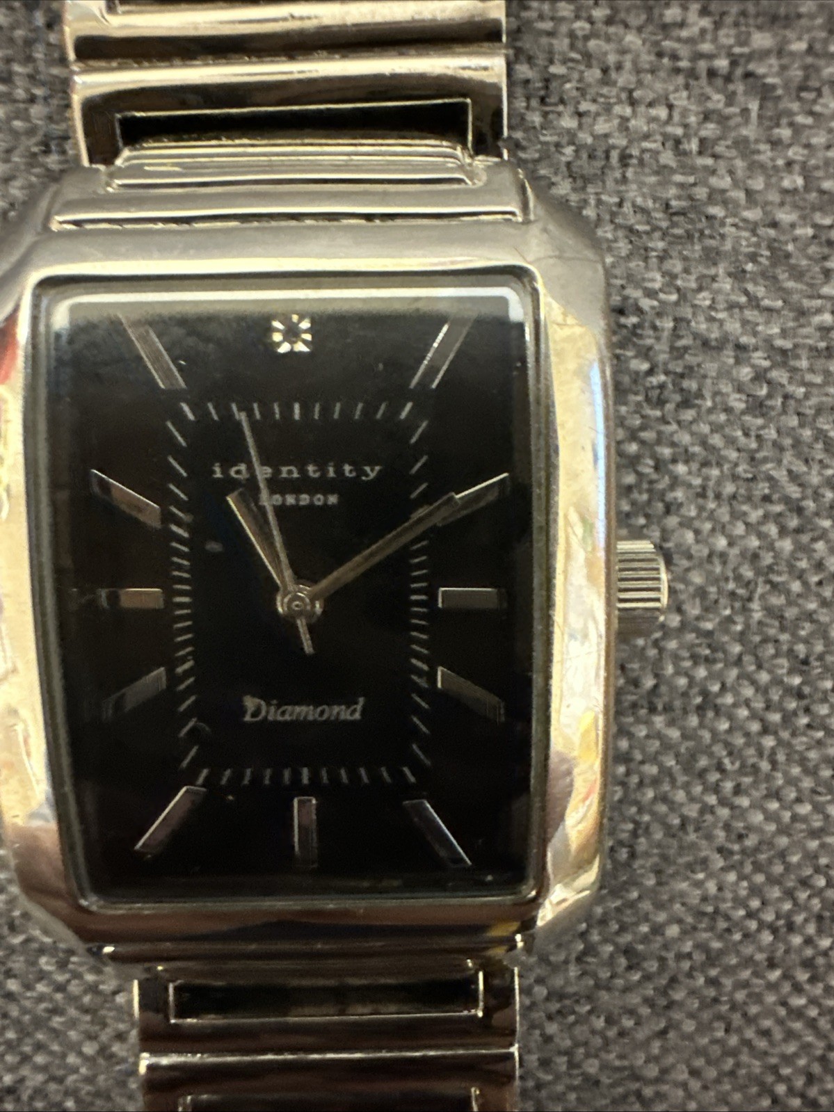 Mens Identity London Polished Silver Tone Diamond Quartz Watch P837.00DC SAN9A