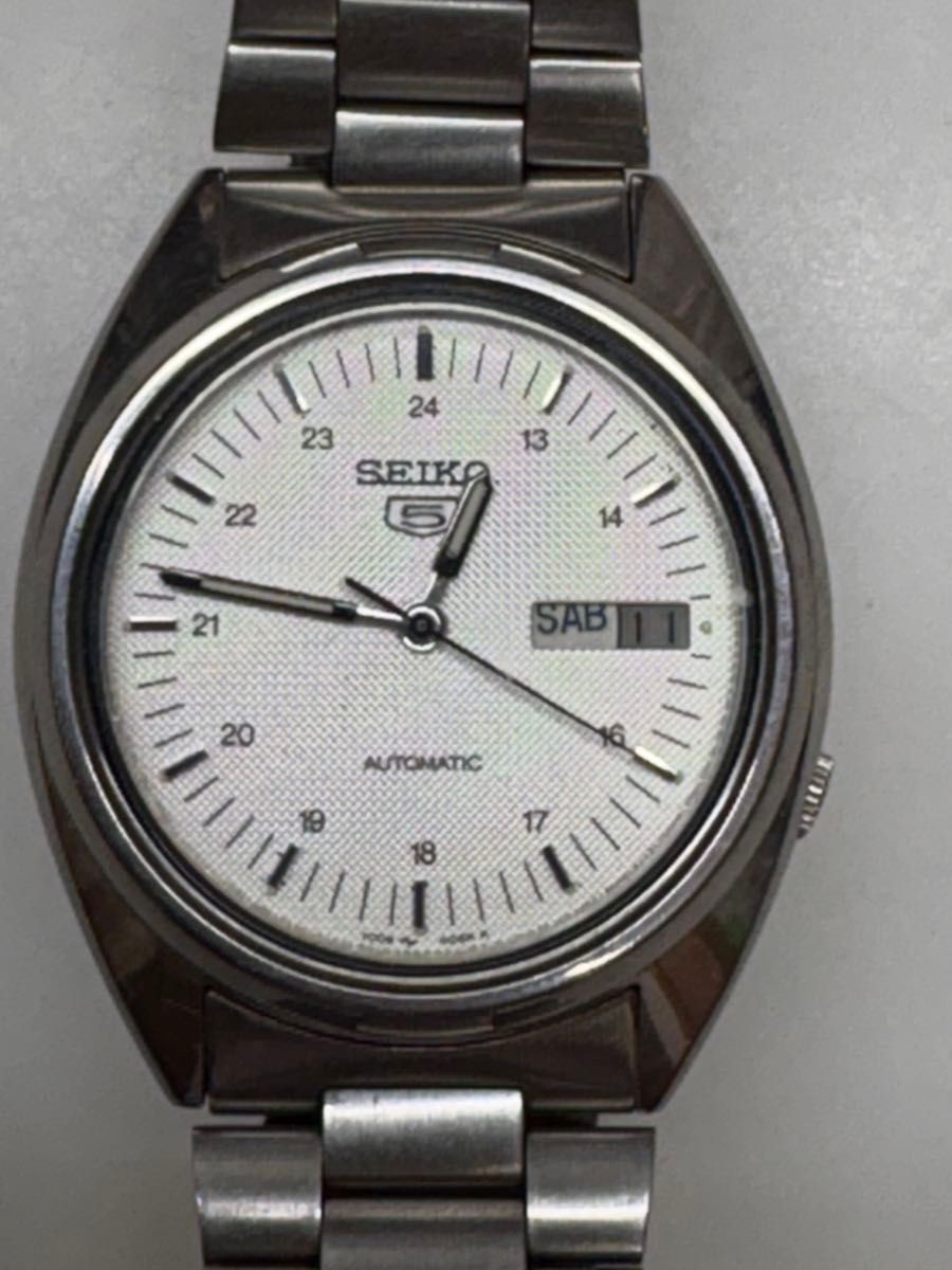SEIKO 5 Automatic Men’s Watch White Dial 7009 3040 Used