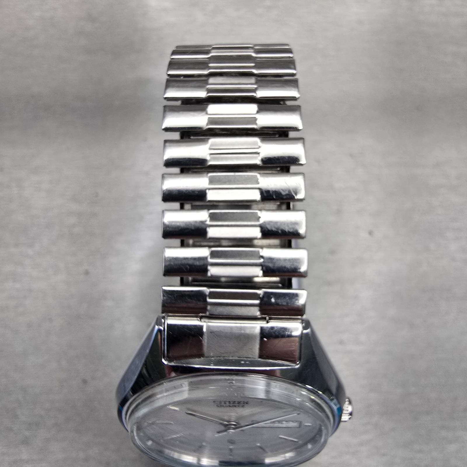 Citizen CQ Watch Men 36mm Silver Dial Silver Tone Daydate 1100-S63928 New Batt