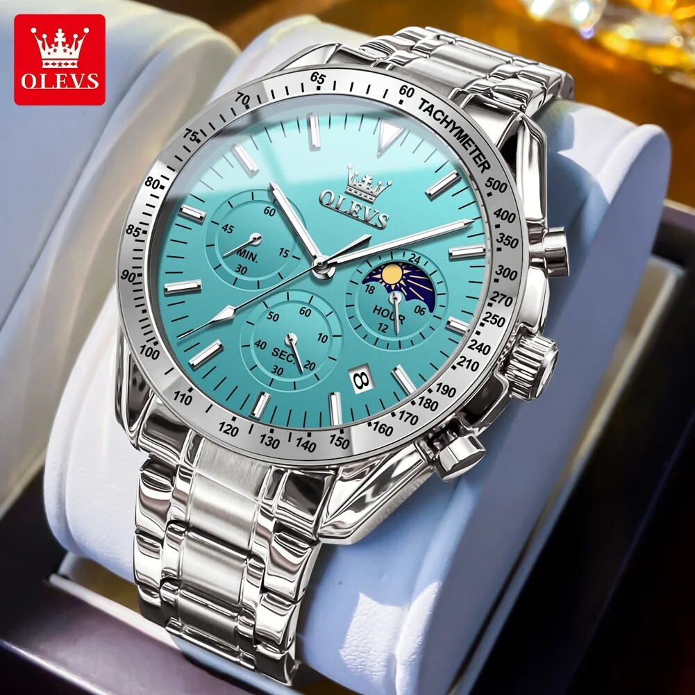 Waterproof Quartz Watch Men’s OLEVS Luminous Luxury Business Date Men Strap