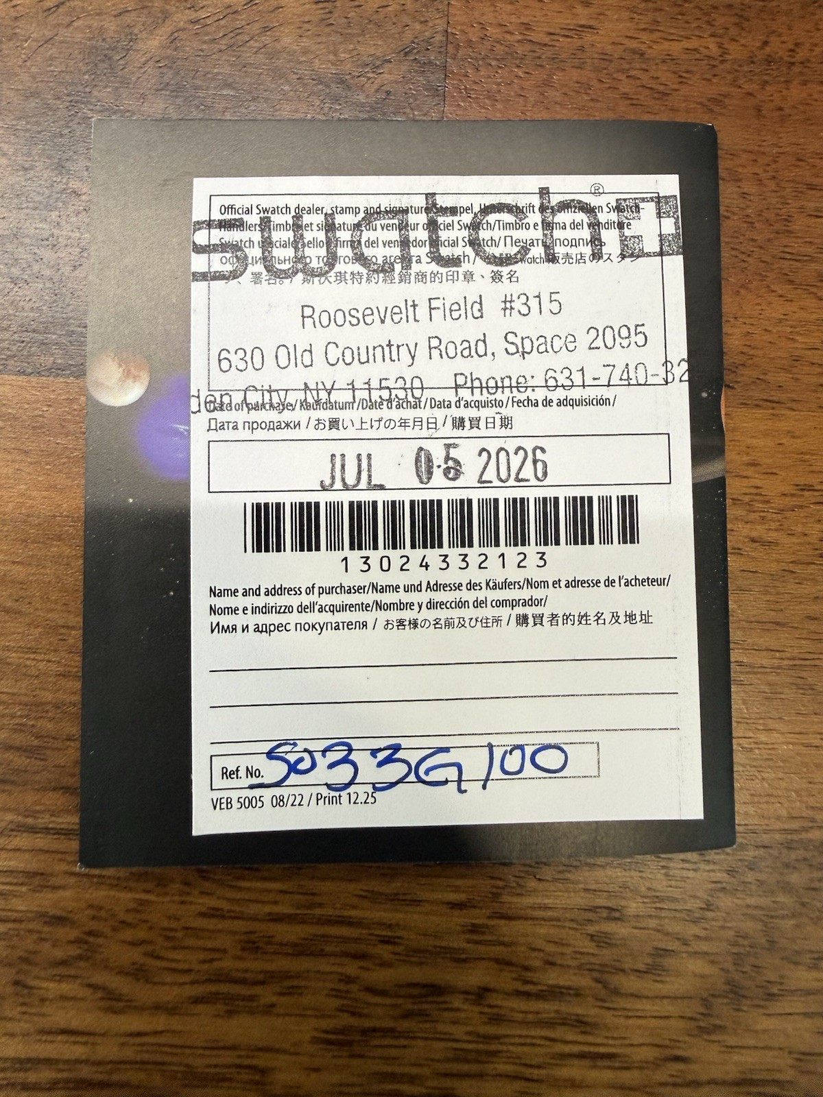 Swatch Wristwatch OMEGA Speedmaster Moon EARTH