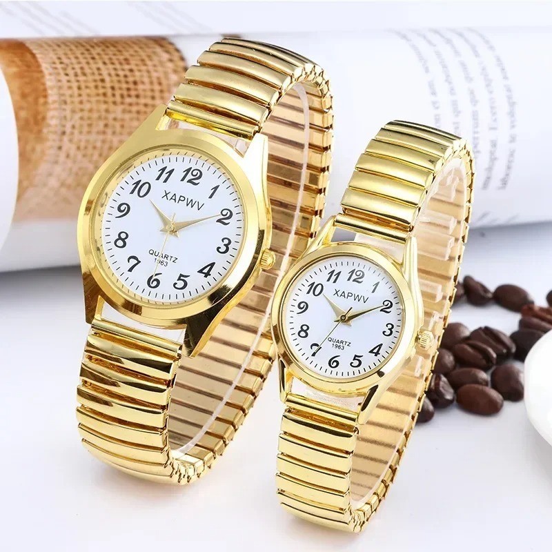 Fashion Women Men Watch Flexible Elastic Band Wrist Watch Steel Strap