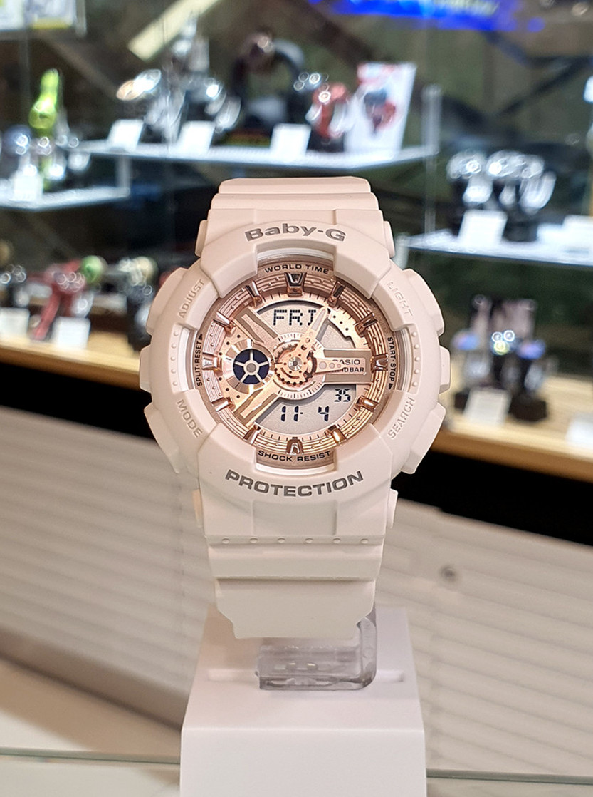 Casio Baby-G BA-110XCP-4ADR Pink Rose Gold Analog Digital Watch 100M