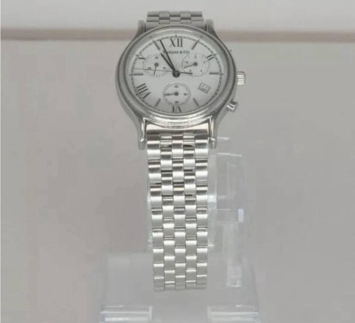 Tiffany and Co. White Dial and Vintage mens #90 new battery push button broken