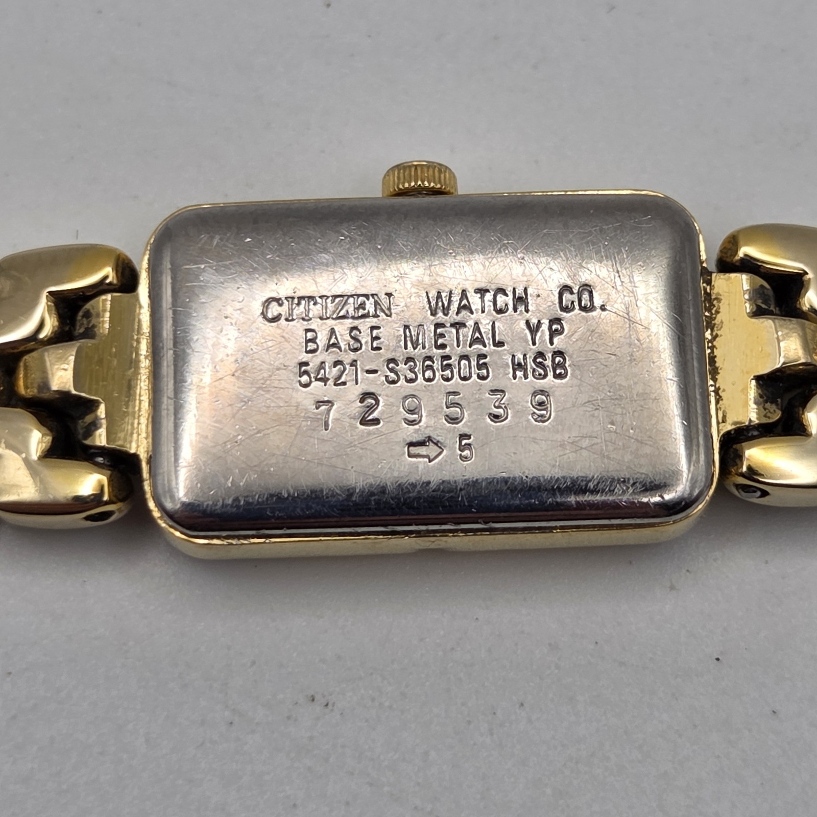 Citizen Tank Watch Women 13mm MOP Dial Gold Tone Rectangle 5421-S36505 New Batt