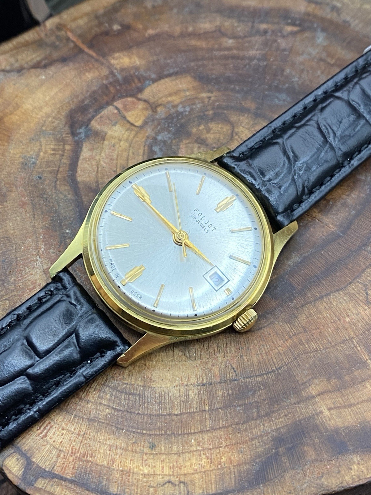 1960s POLJOT DE LUXE AUTOMATIC 29 JEWELS 1MChZ vintage USSR Soviet watch #9538