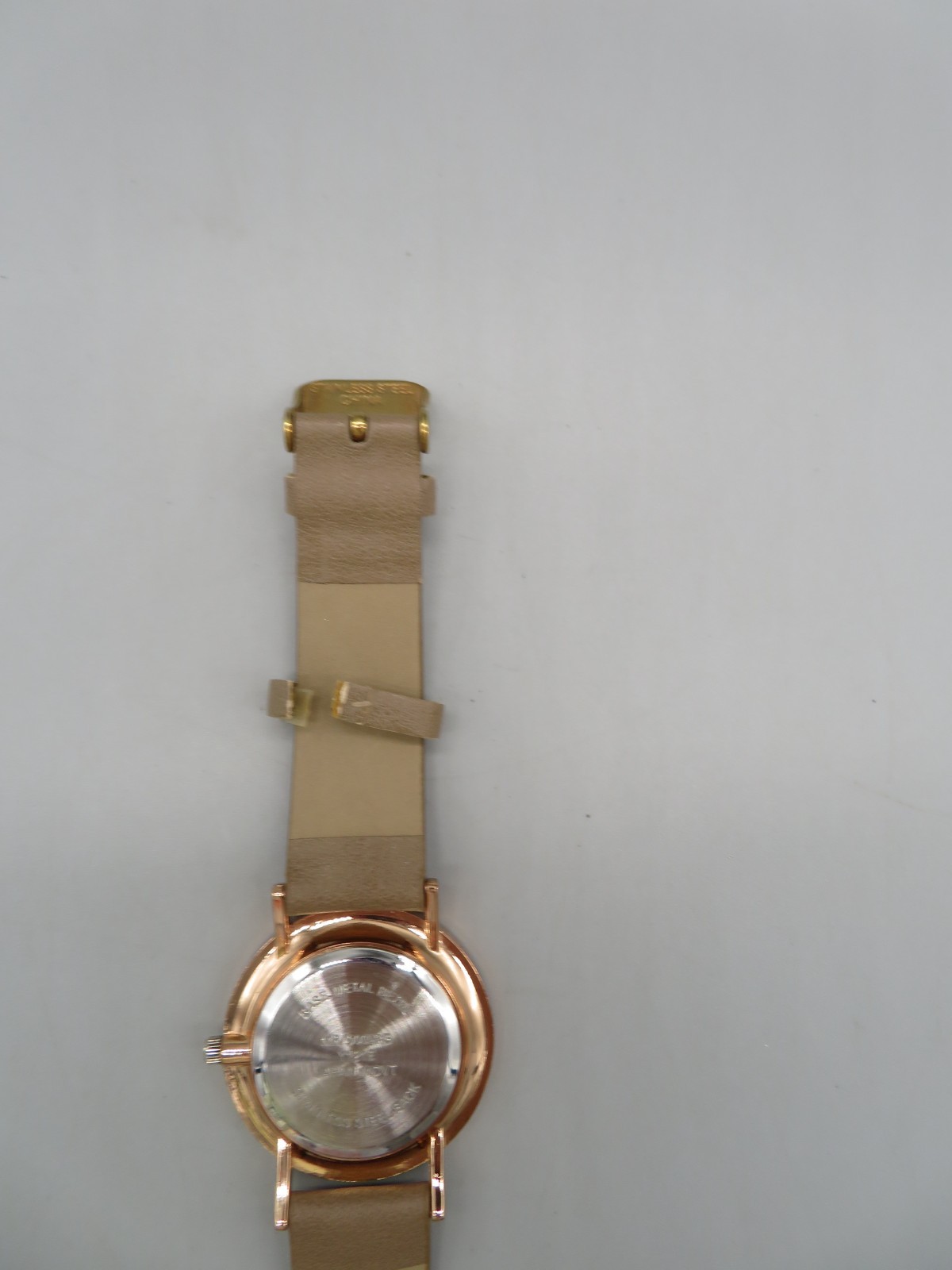 Rose Gold Toned Bezel & Hour Marks Round White Face Watch MR/5005RG New Battery
