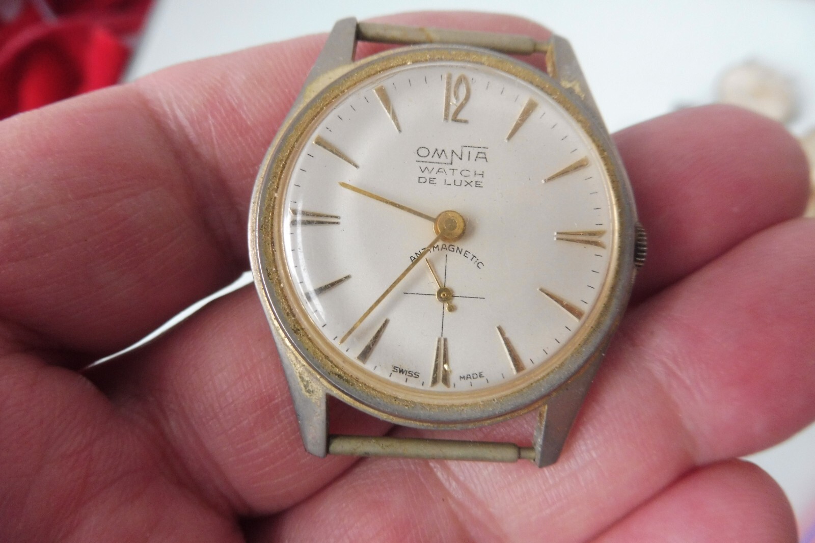OMNIA De Lux Watch, Beautiful, Old Wristwatch, Manual Winding