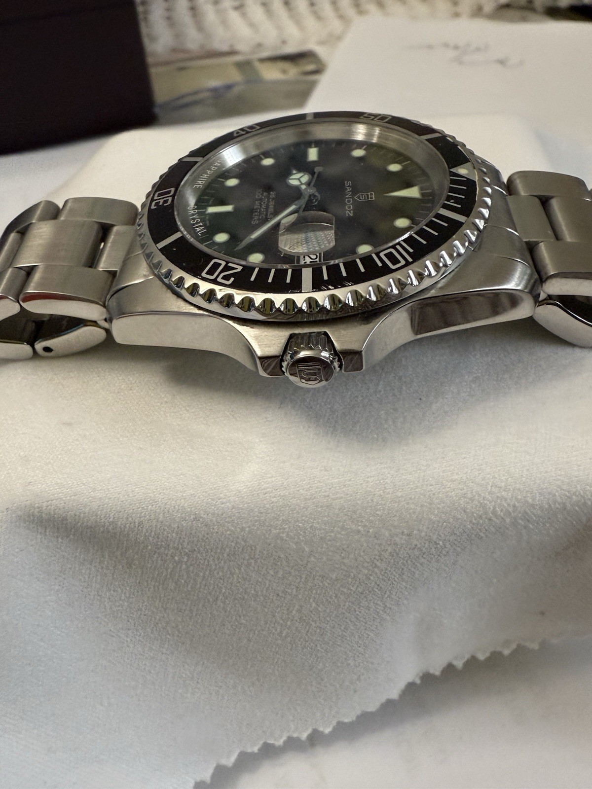 Sandoz Mechanical Automatic Divers Watch With Box And Papers! EXCELLENT