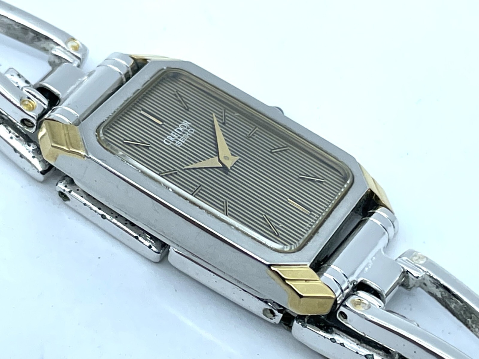 SEIKO Credor Quartz Ladies Watch Rectangle Thin bracelet 5.9inches 2340-5110