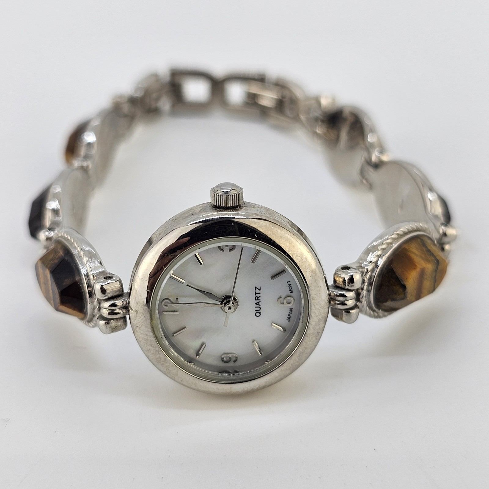 22mm Women’s Watch White MOP Dial Multicolor Bracelet Bands 7″ NEW Battery