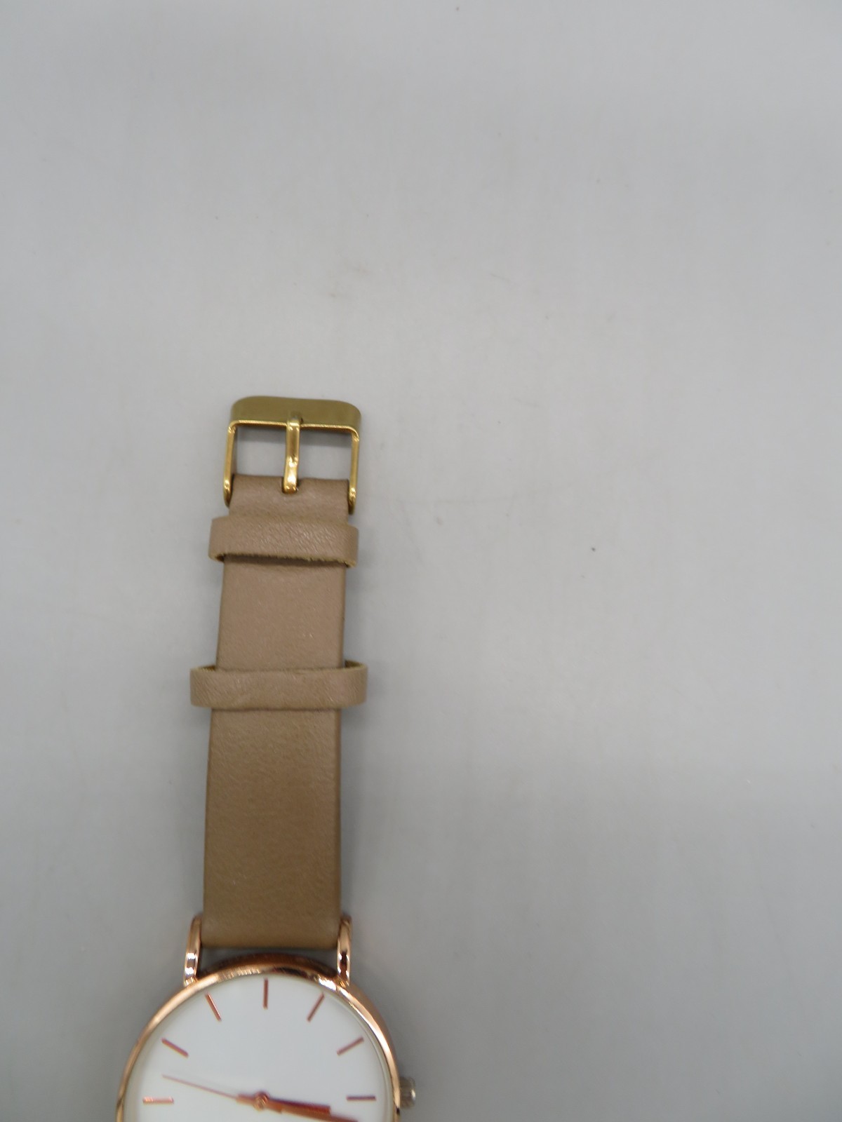 Rose Gold Toned Bezel & Hour Marks Round White Face Watch MR/5005RG New Battery