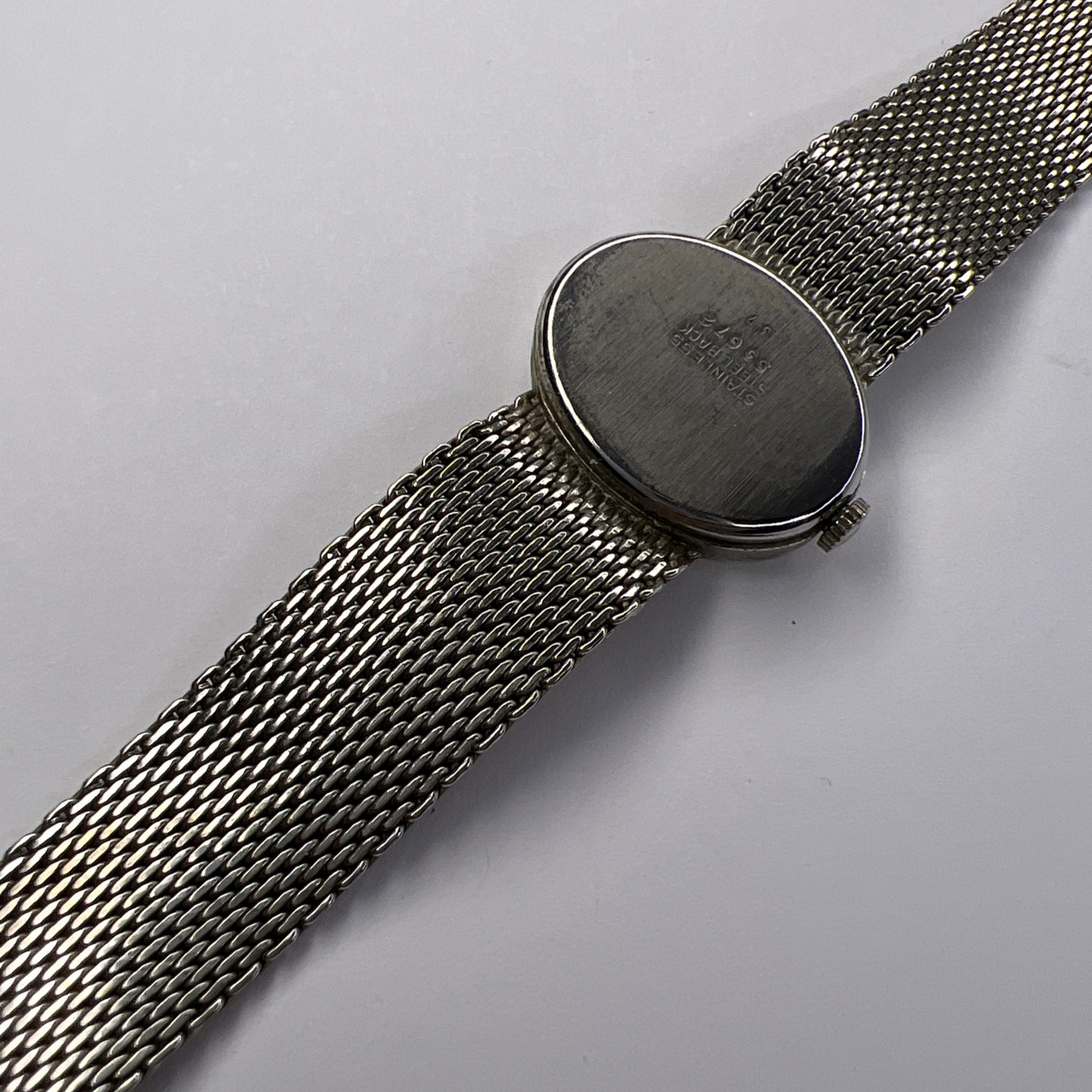 Favre-Leuba Vintage Mechanical Wind Steel Oval Watch w/ Integrated Mesh Bracelet
