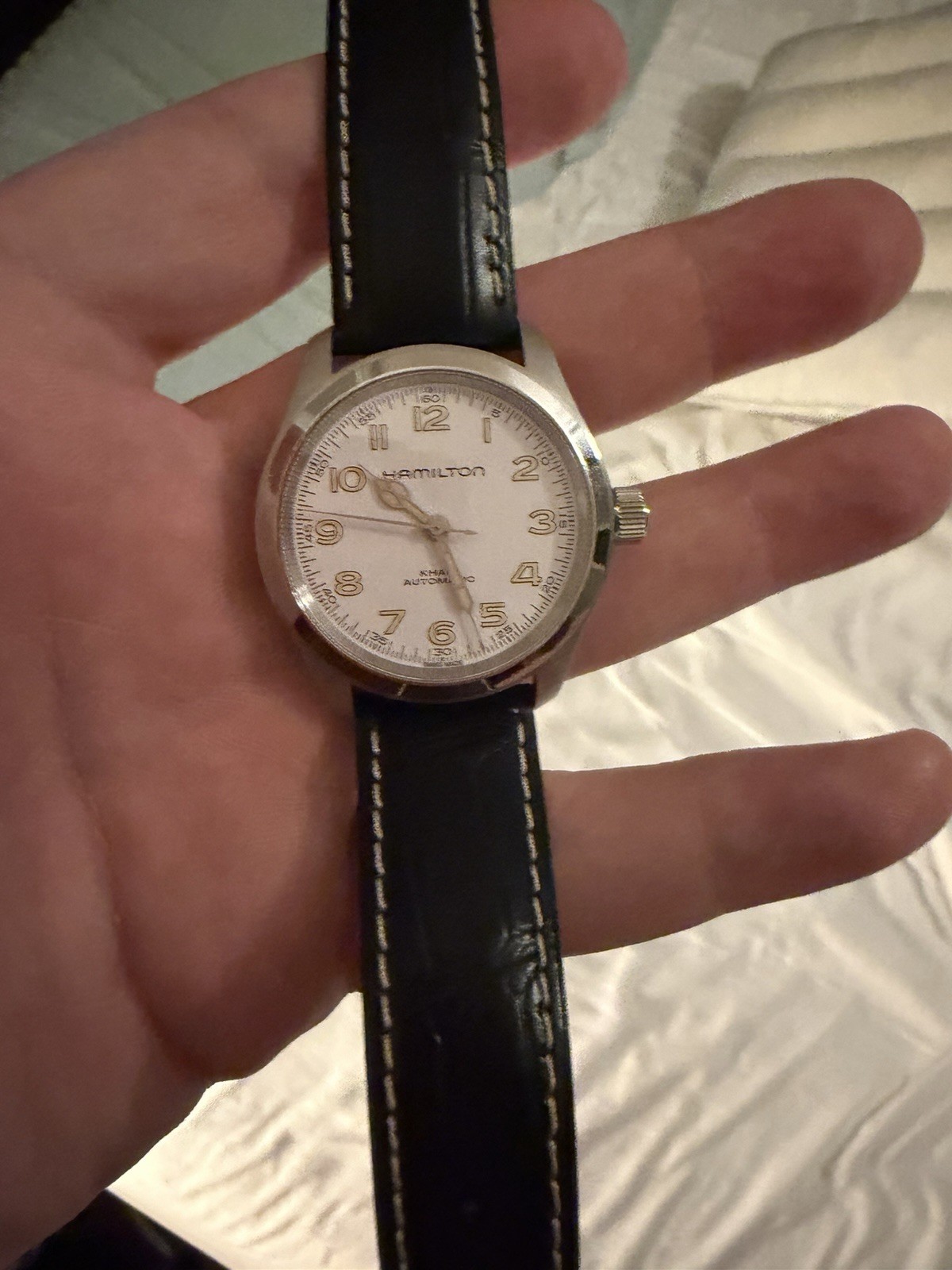 New Hamilton Khaki Field Murph 38mm Leather Strap Box, Papers, Card