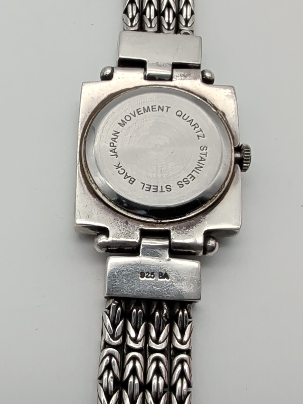 Vtg Bali Suarti Sterling Silver Mother Of Pearl Quartz Wristwatch Bracelet 66g