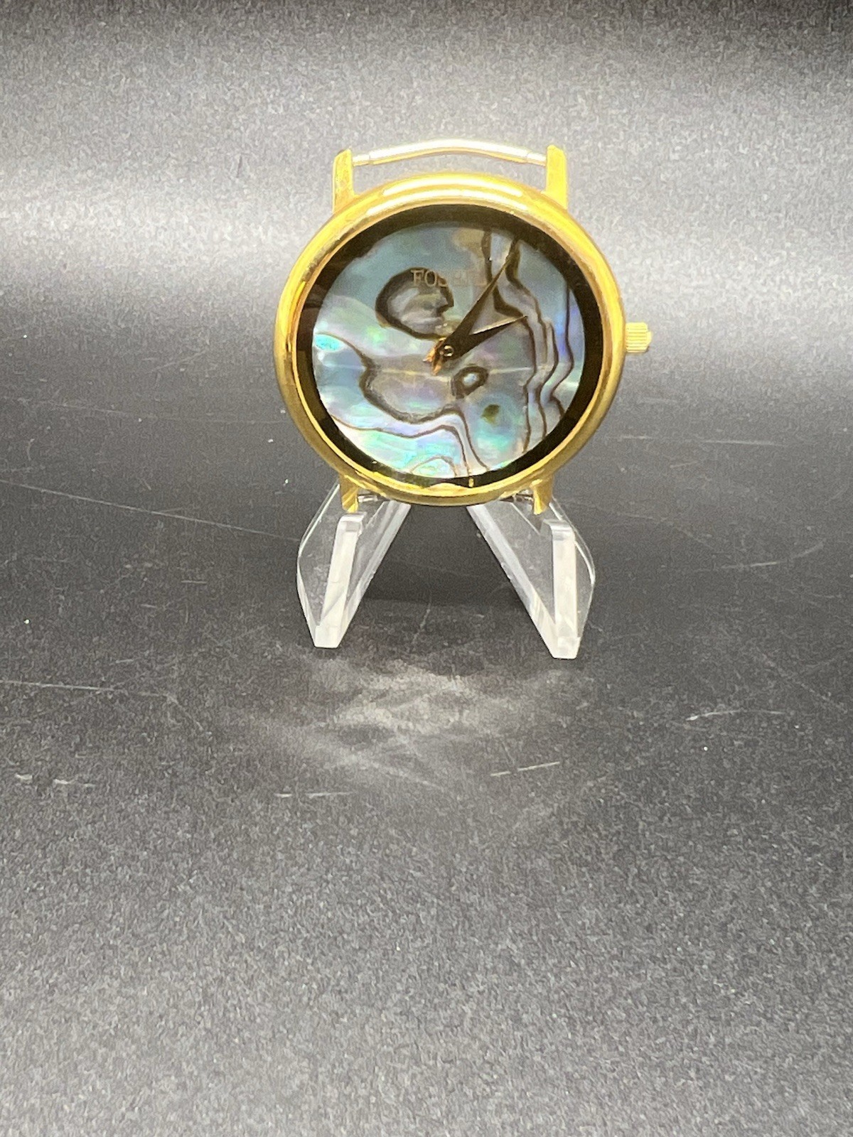 Two Vintage Watch Faces Lot- No Bands – George And Fossil -Numberless – Abalone