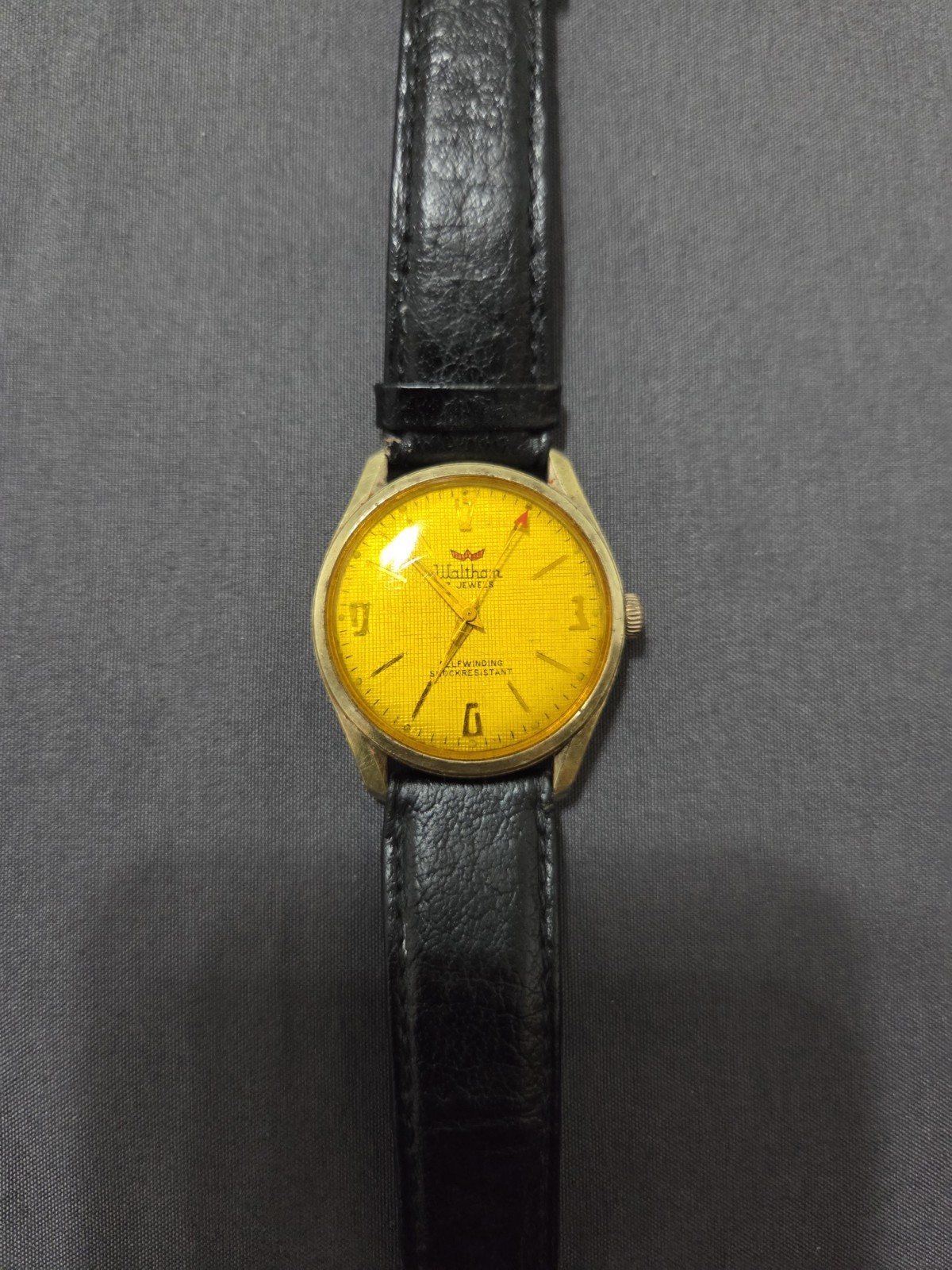 Vintage Waltham 17 Jewels Automatic Watch Tinted Yellow Orange Crystal – RUNNING