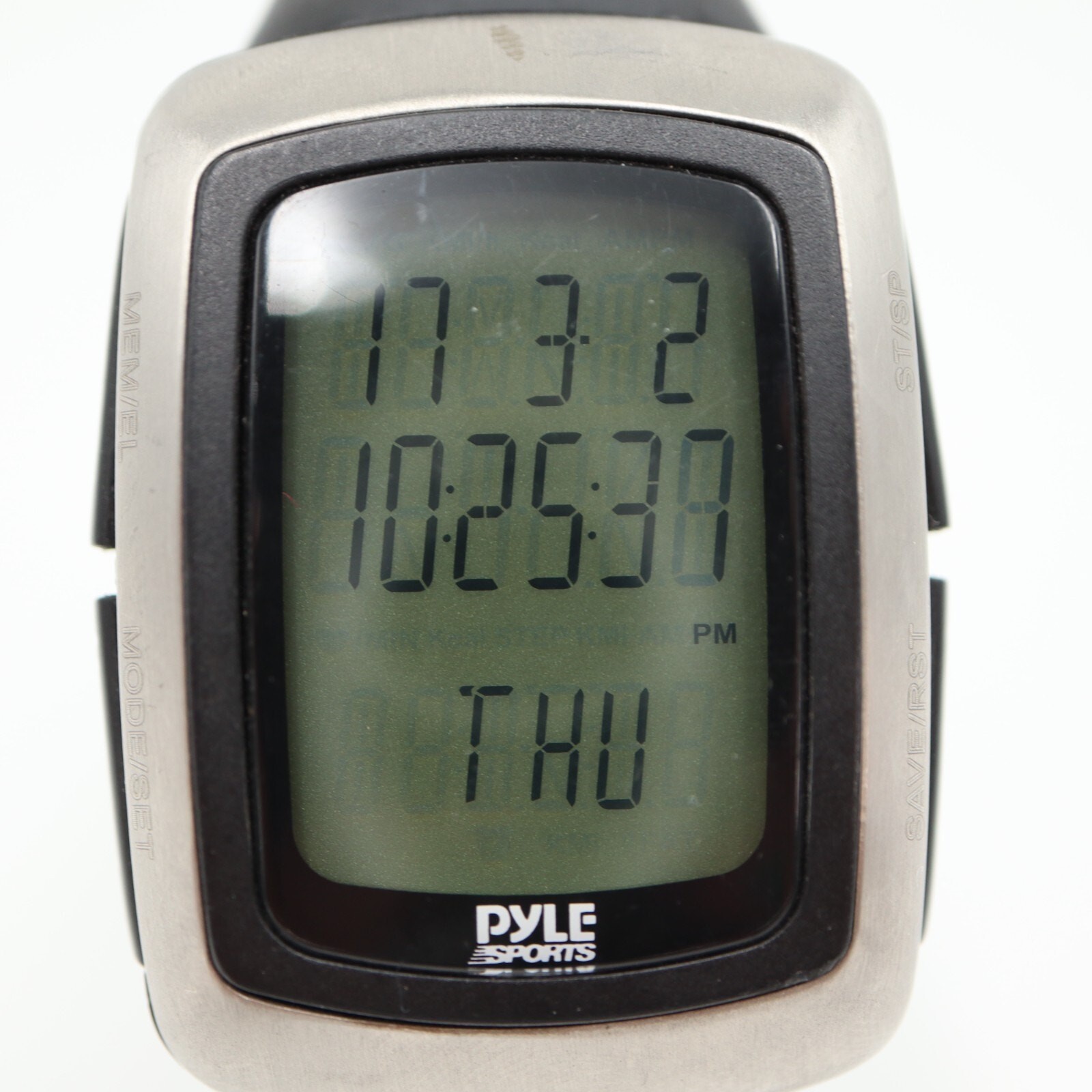 Pyle Sports Digital Watch 35mm Heart Rate Steps Alarm Chrono w New Battery