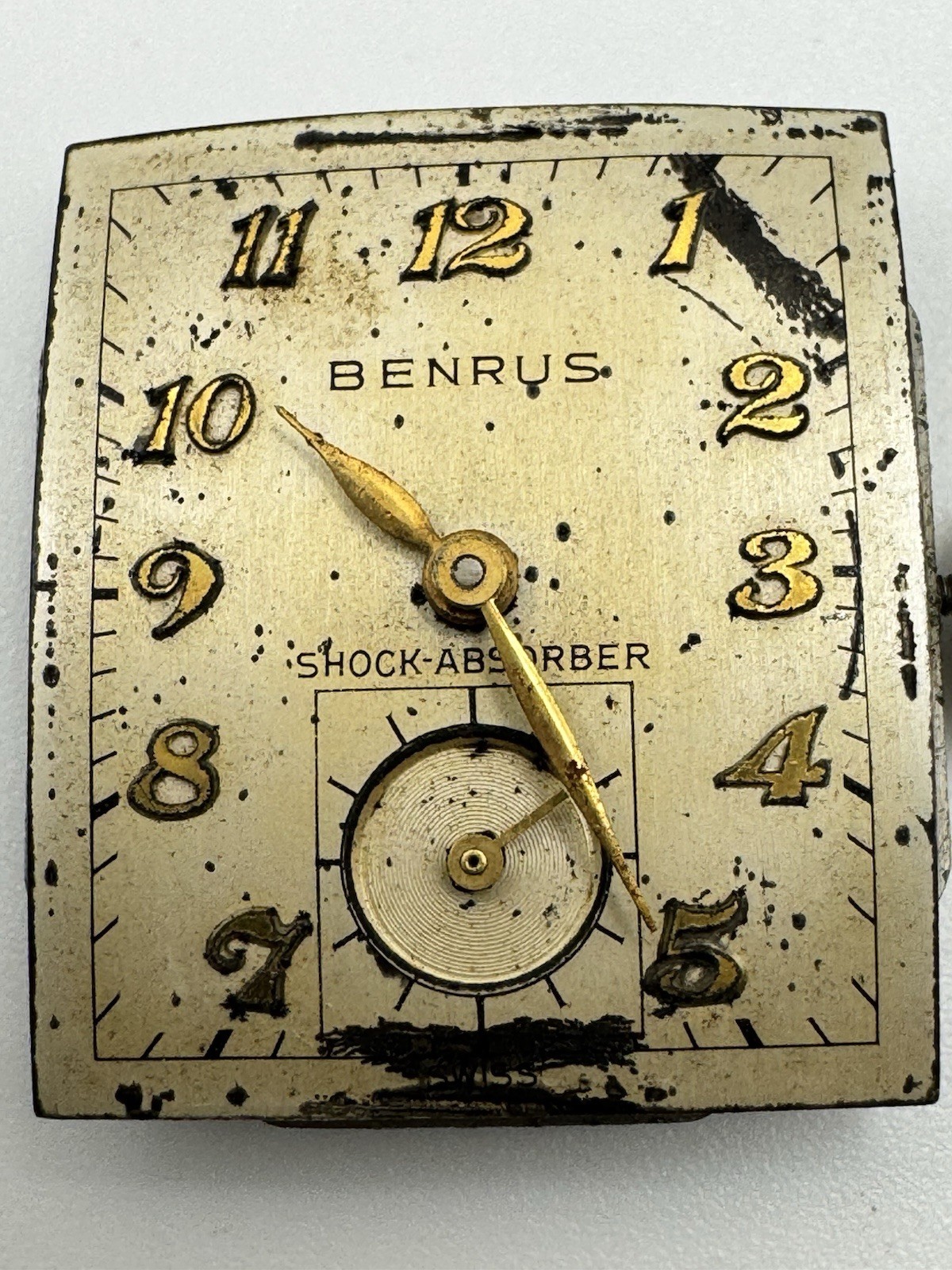 Vintage Benrus Art Deco Tank Style Mechanical 17 Jewel Watch