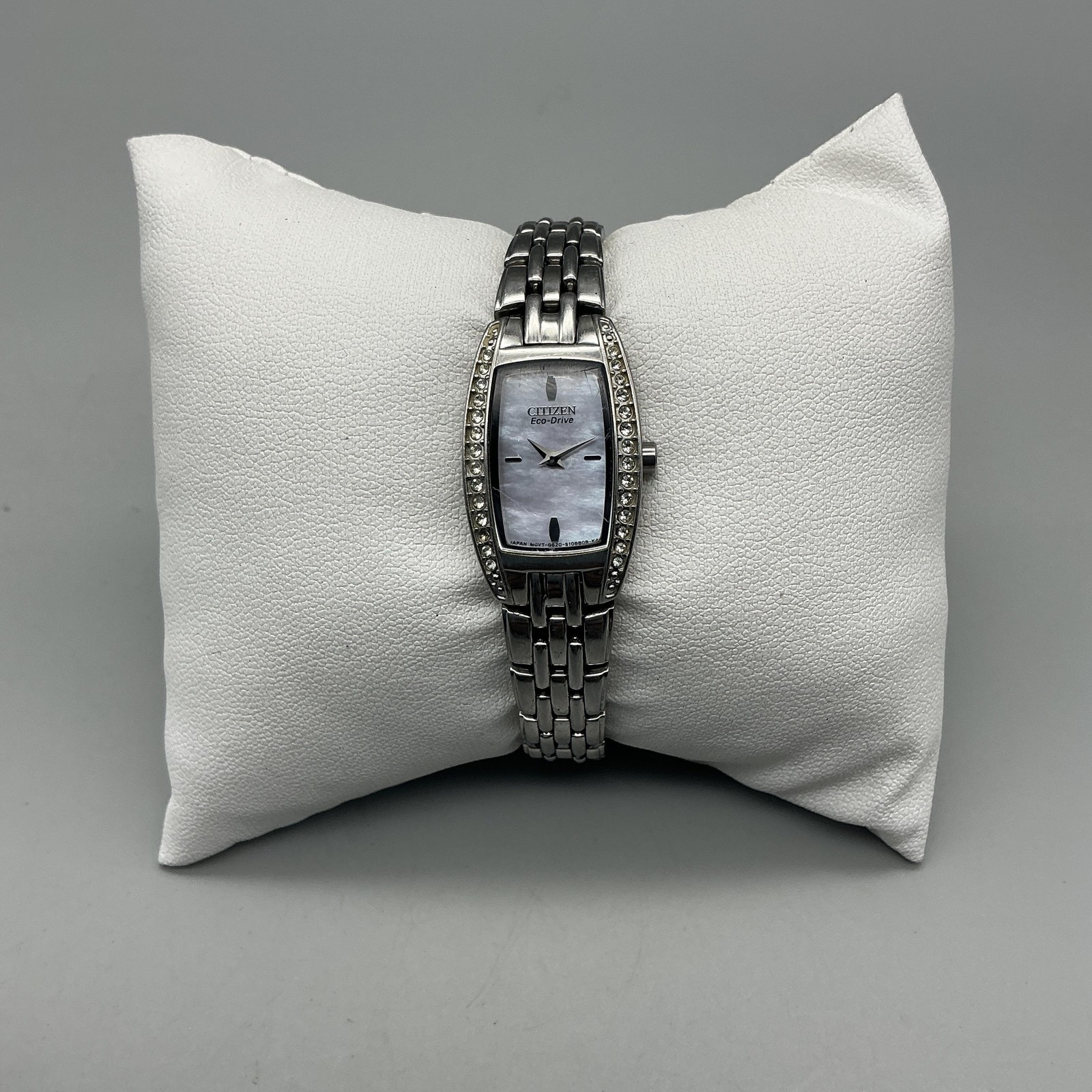 Citizen Eco-Drive Womens Watch 17mm MOP G620-S074711 Crystals Stainless 5.75″