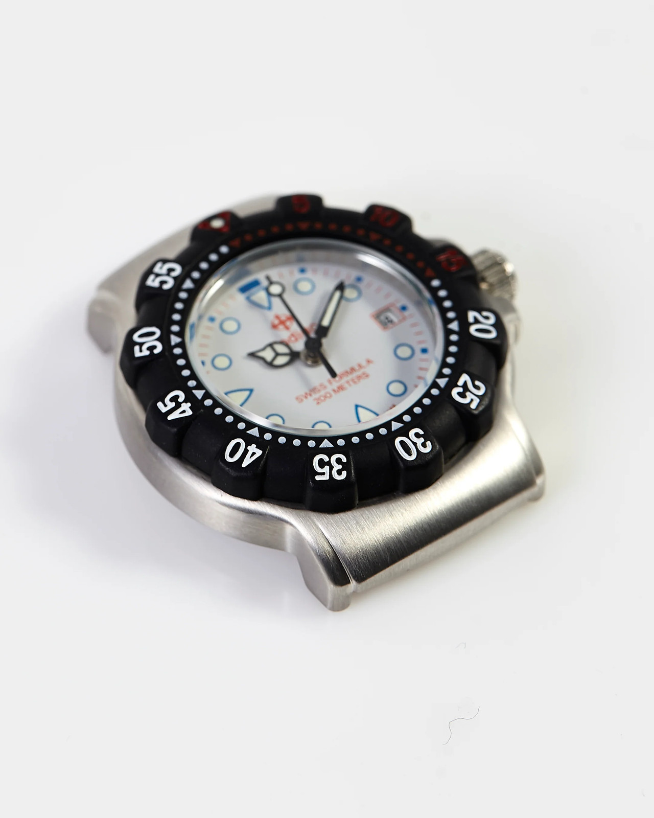 Zodiac Rare NOS 30mm Swiss Formula 200m Diving Watch Head Gray Dial Black Bezel