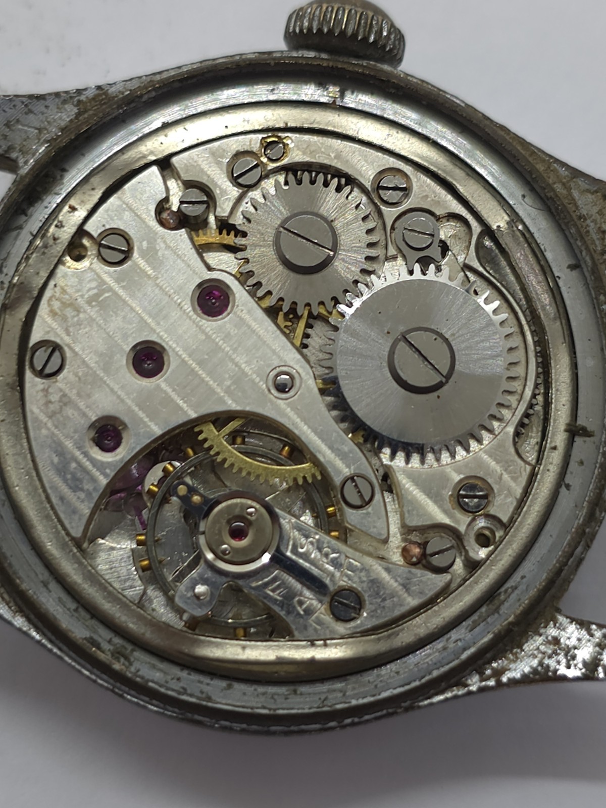 Vintage Ancre 15 Rubis Military Watch WWII Cal. Cupillard 233 From 1930 Balance
