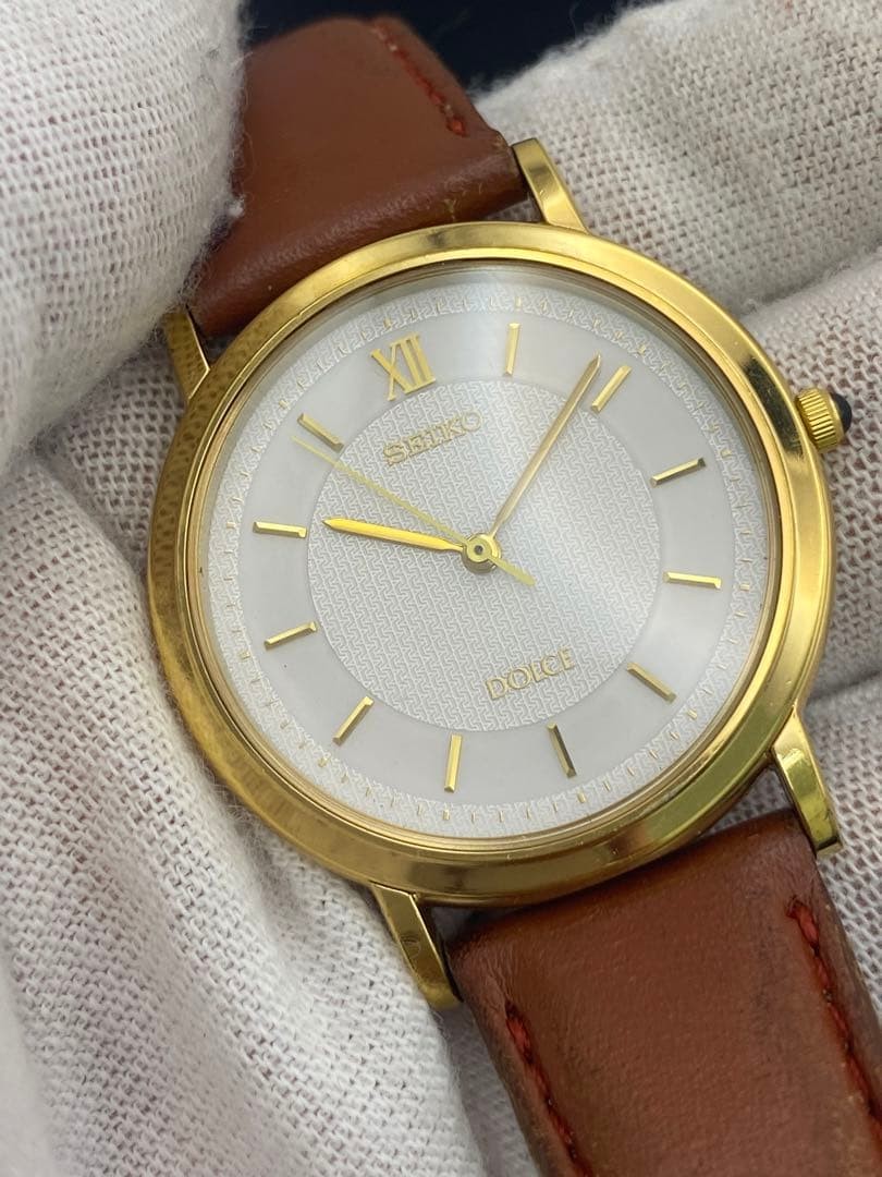Seiko Dolce 5E31-0AA0 Watch, Gold, with Box