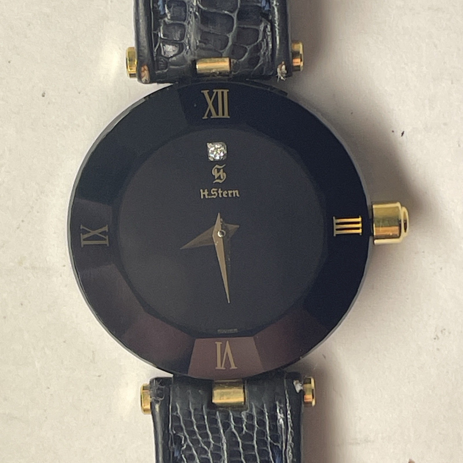 H. Stern Watch Blue Sapphire Diamond Collection 18K & SS 24mm Ladies