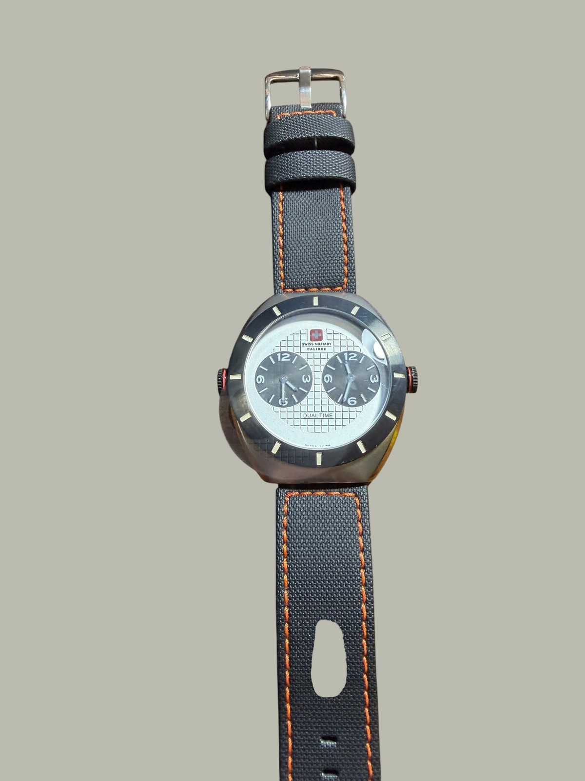 Swiss Military Calibre Commando Dual Time Watch Black Canvas Strap 10ATM