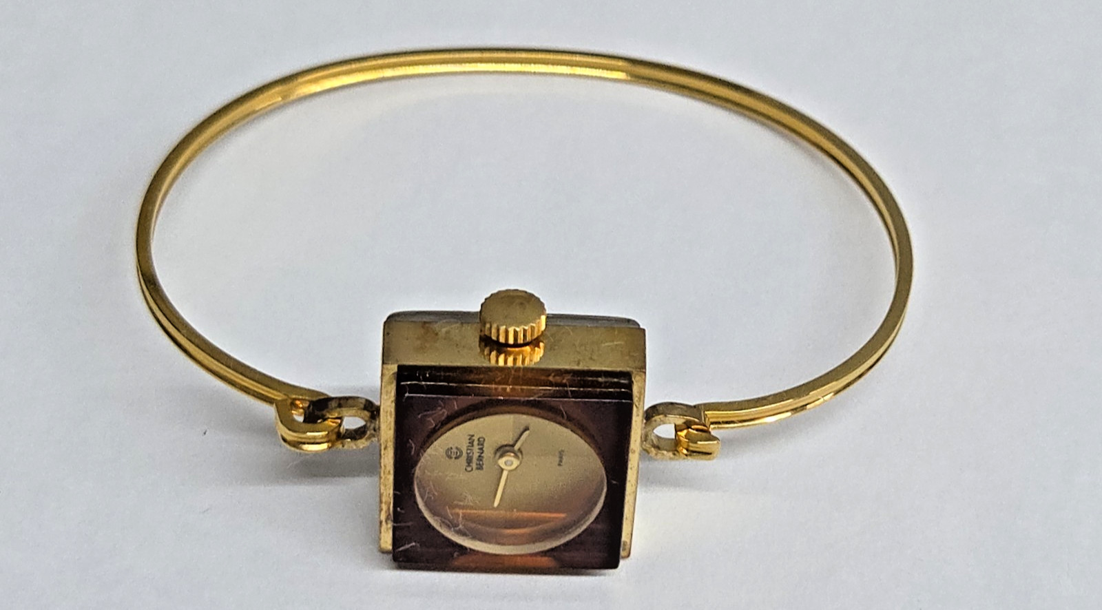 CHRISTIAN BERNARD Paris France Gold Bangle Women’s Watch Estate NEW Box