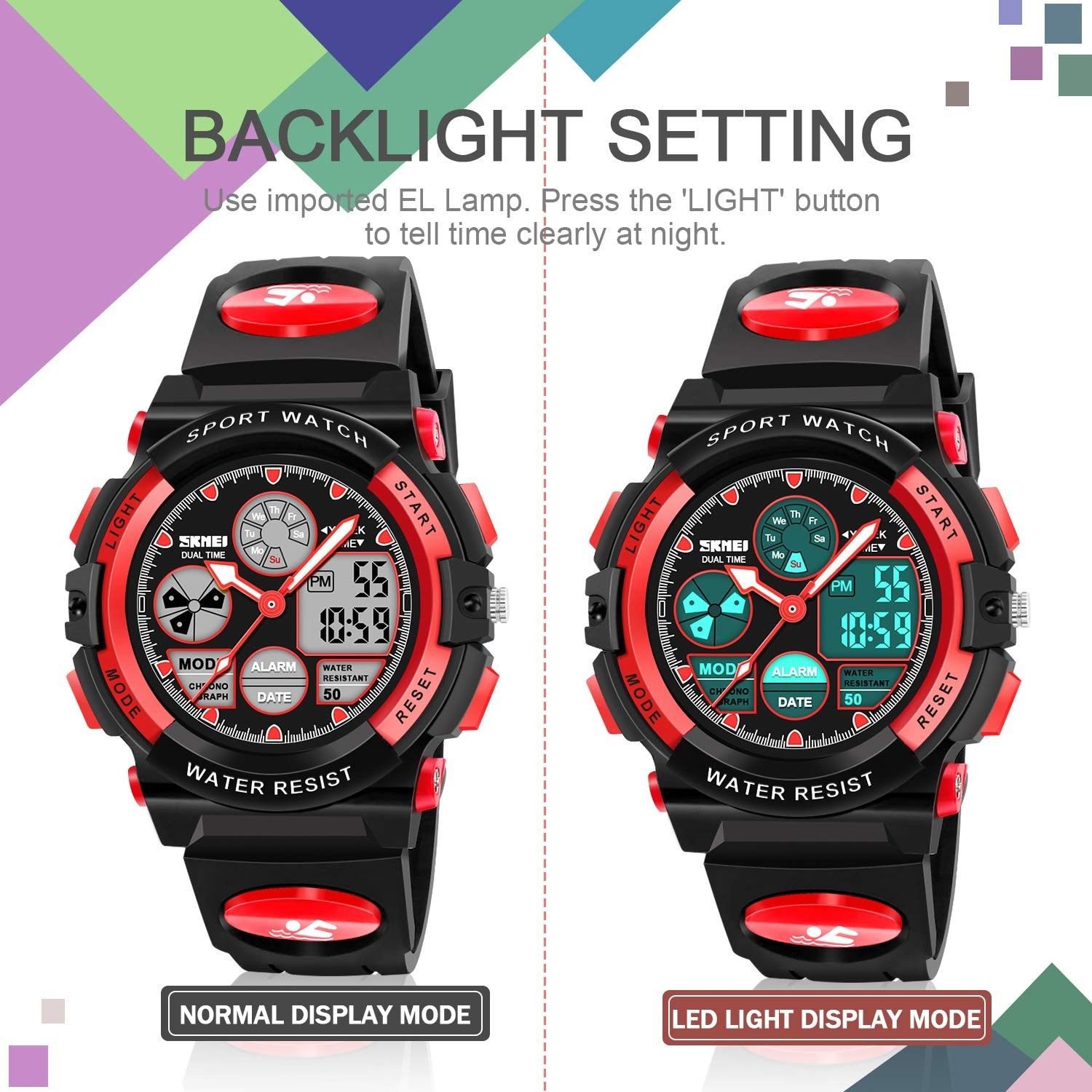 Waterproof LED Multi-Function Watch for Kids – Perfect Gifts for Boys & Girls