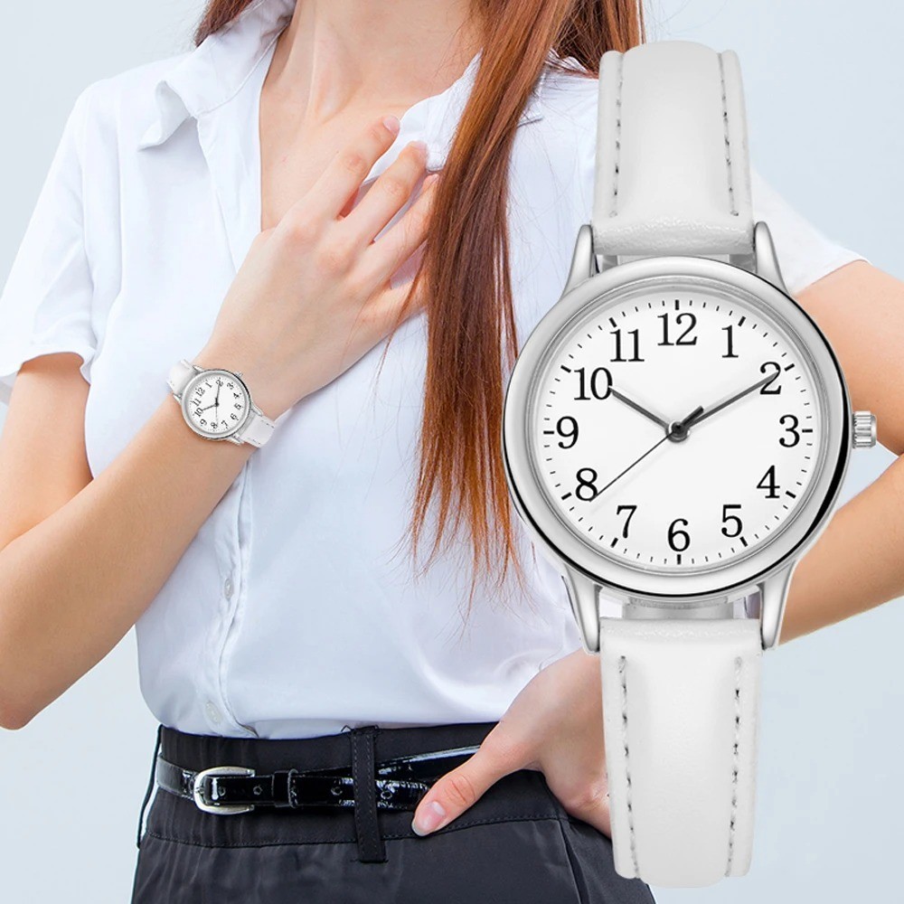 Fashion Small Dial Women’s Watch – Simple Leather Band, Analog Quartz Wristwatch