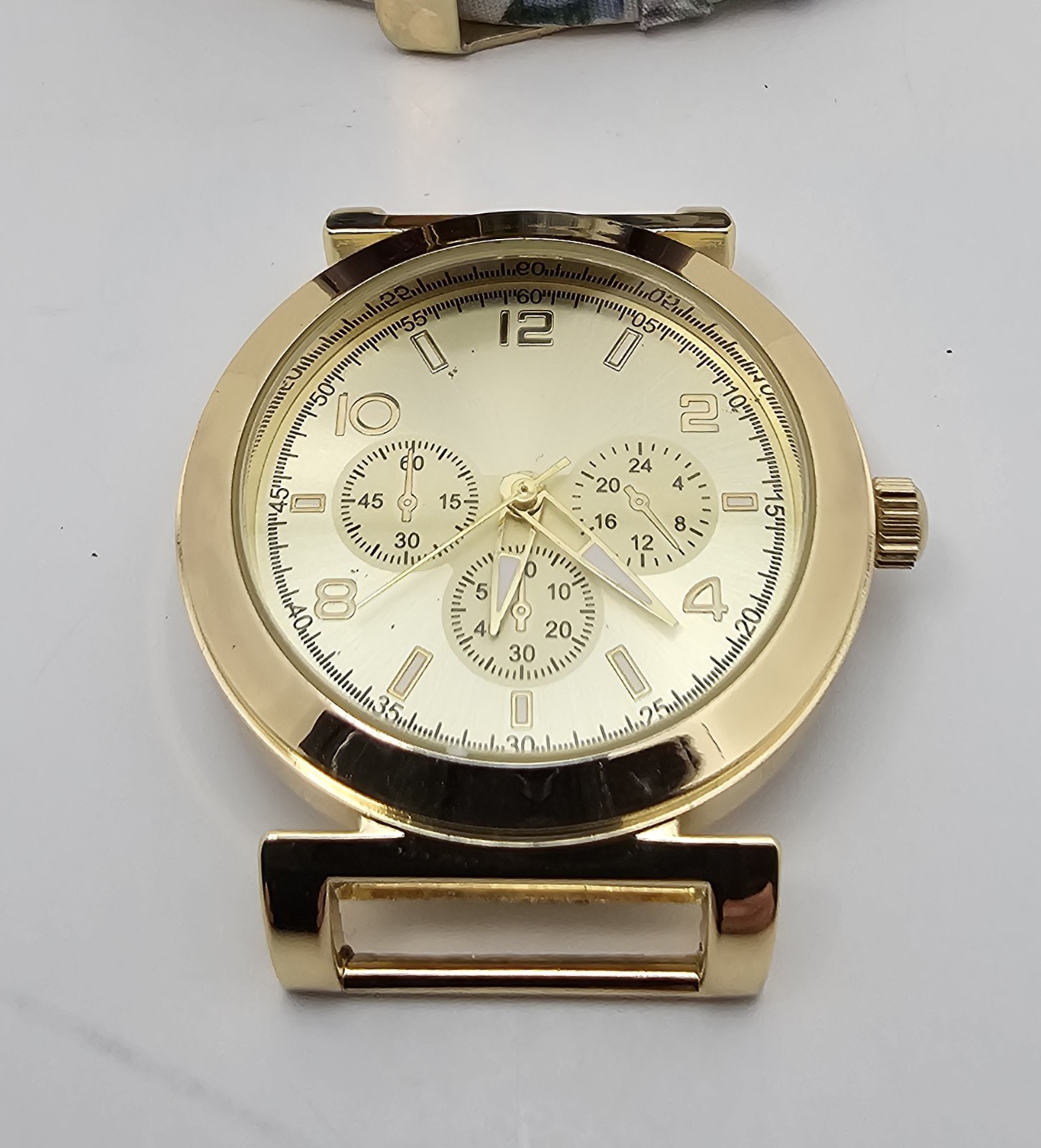 Geneva Quartz Wristwatch Stainless Steel Blue White Purple Floral Strap Watch