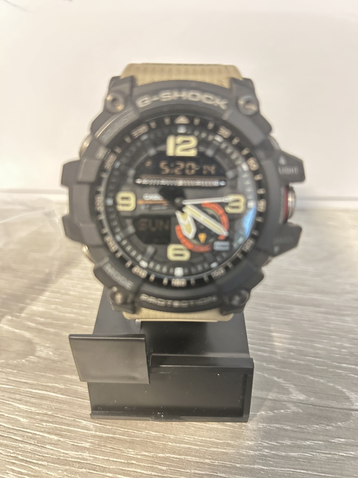 Casio G-Shock Mudmaster Men’s Black Beige Band Digital Analog GG-1000-1A5 Watch