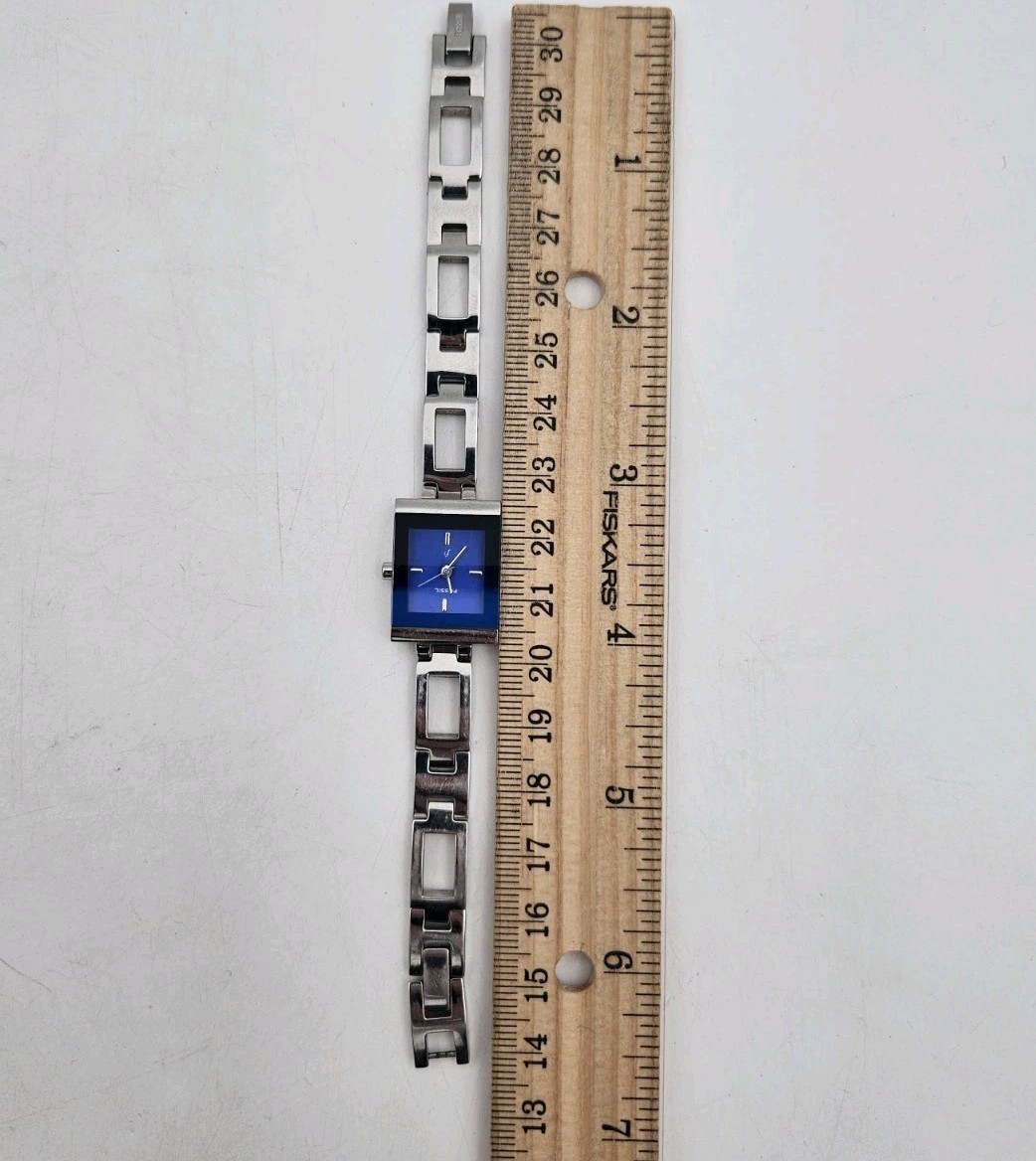 Fossil F2 Blue Square Dial 17mm Women’s Watch ES-9389 NEW Battery