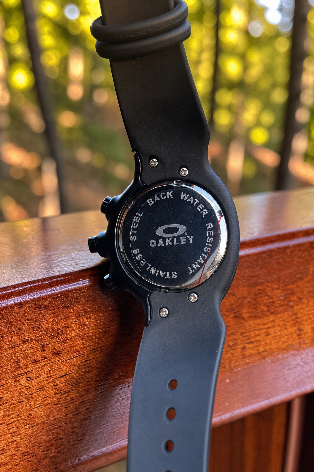 Oakley Detonator Chronograph Watch Black Orange Dial Rubber Strap Y2K 2000 Sport