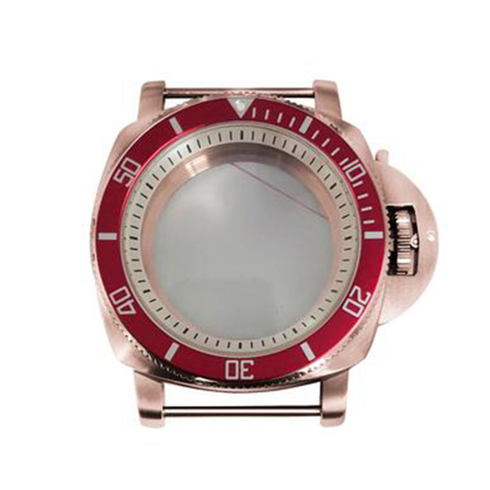 42mm PVD Rose Gold Watch Case Bezel White Inner Shadow Fit For NH35/36 Movement