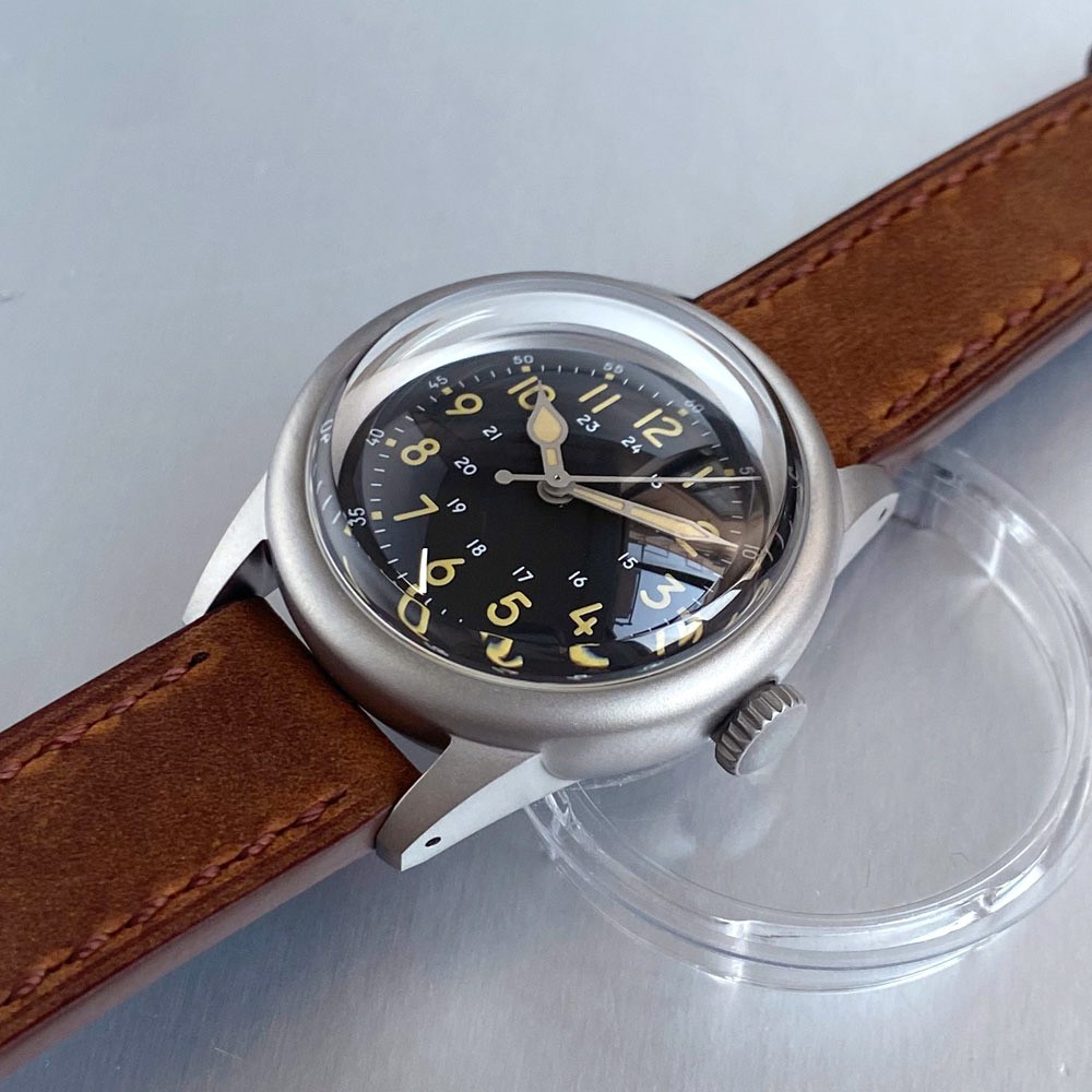 Japan NH35A Retro Black 20ATM Dive Swim 36mm Mechanical Men Watch Domed Sapphire