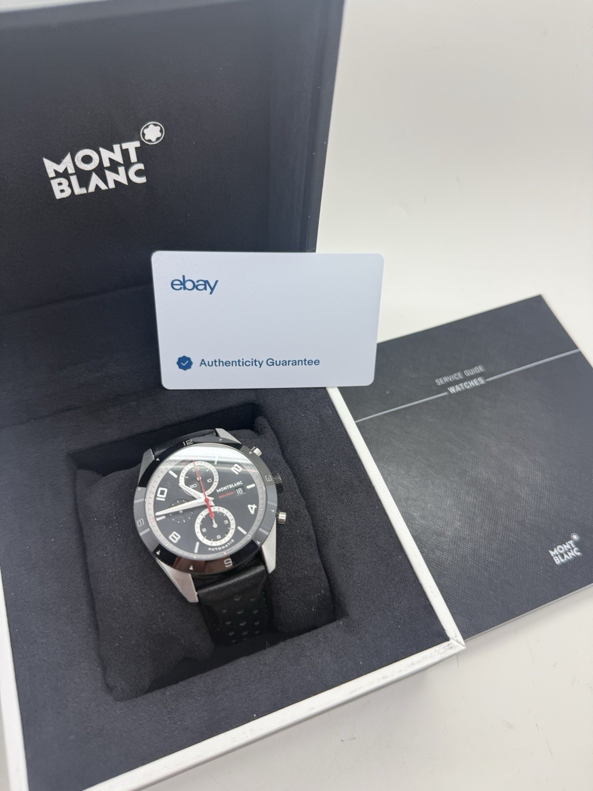 Montblanc Timewalker Chronograph Steel Black Dial Automatic Watch 116096 w/ Box
