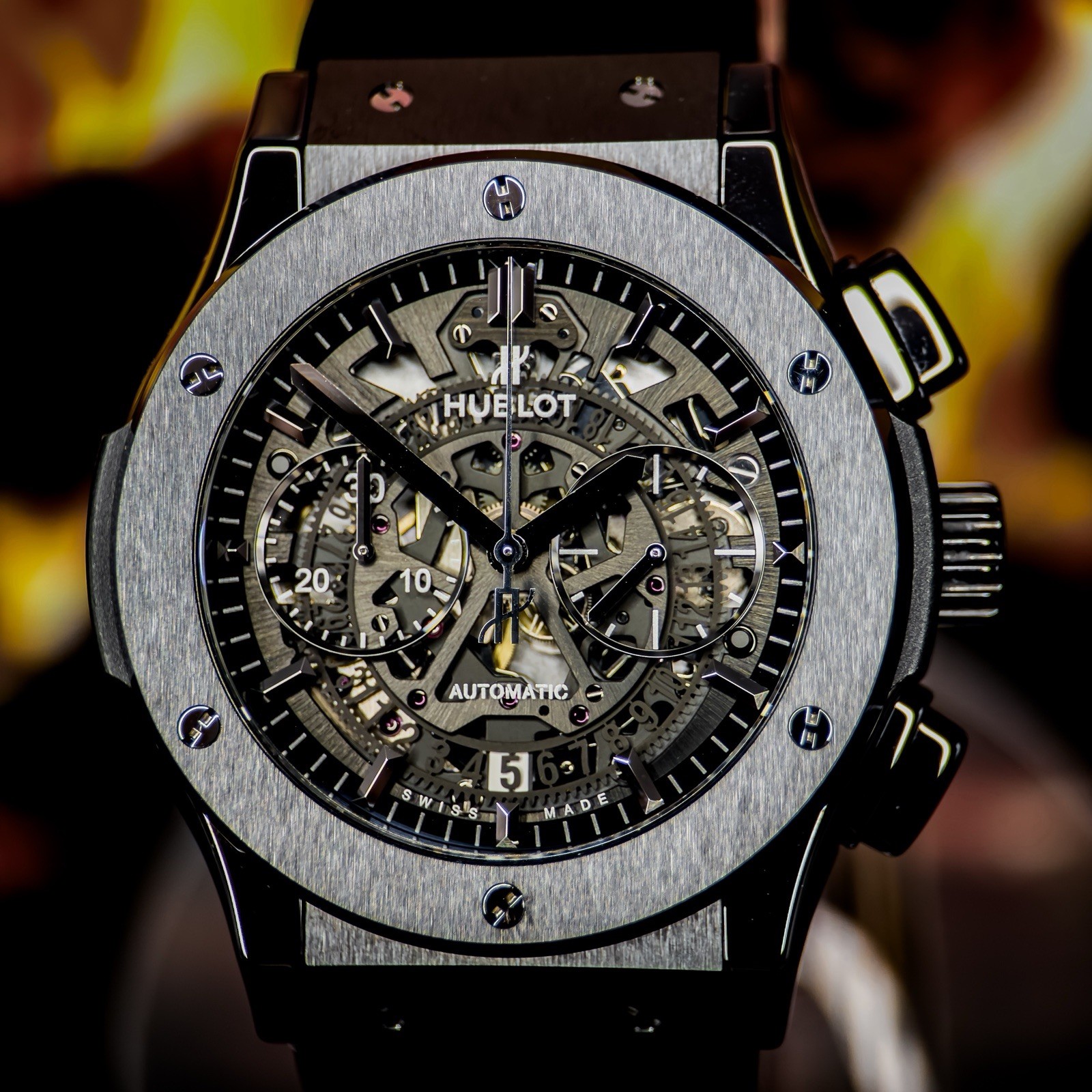 Hublot Classic Fusion Aerofusion Black Magic Skeleton 525.cm.0170.rx Box&Papers