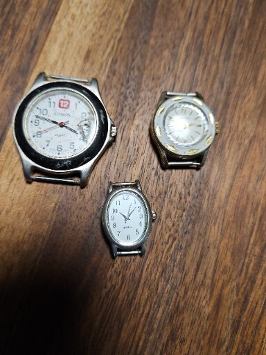 Lot Of 3 Vintage Wristwatches No Bands Manson Edison Quartz
