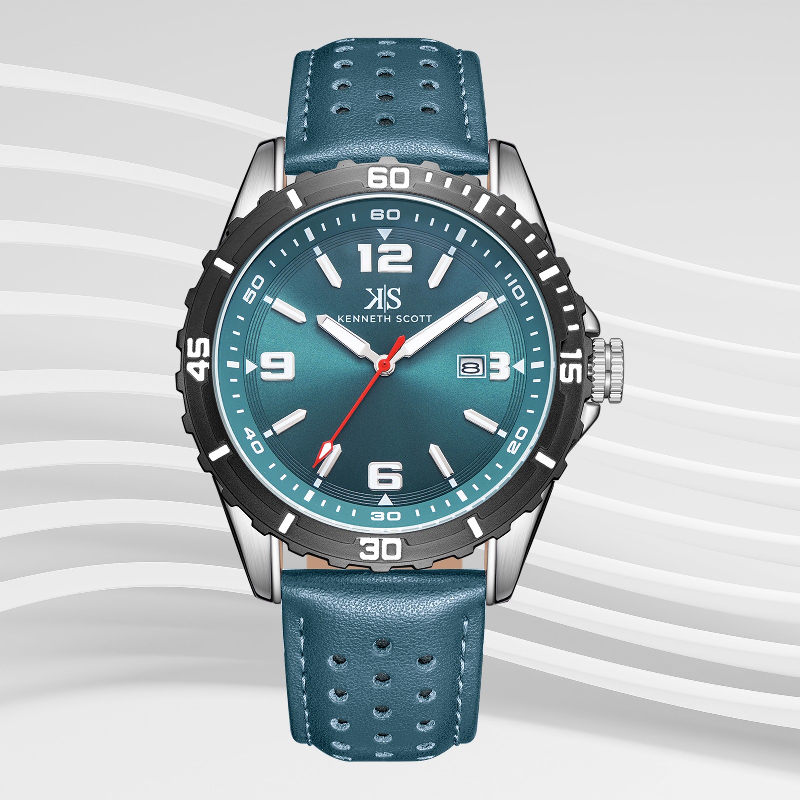 Kenneth Scott Men’s Analog Watch | Green Dial, 43mm, 30 m (3 ATM)