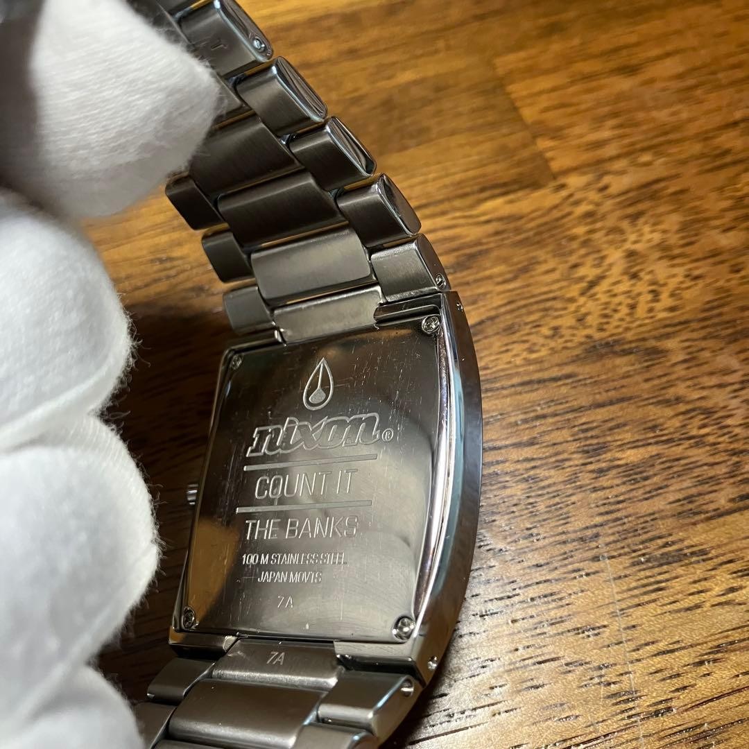 Nixon The Banks Quartz Watch Blue Check Dual Time Stainless 100m 18cm