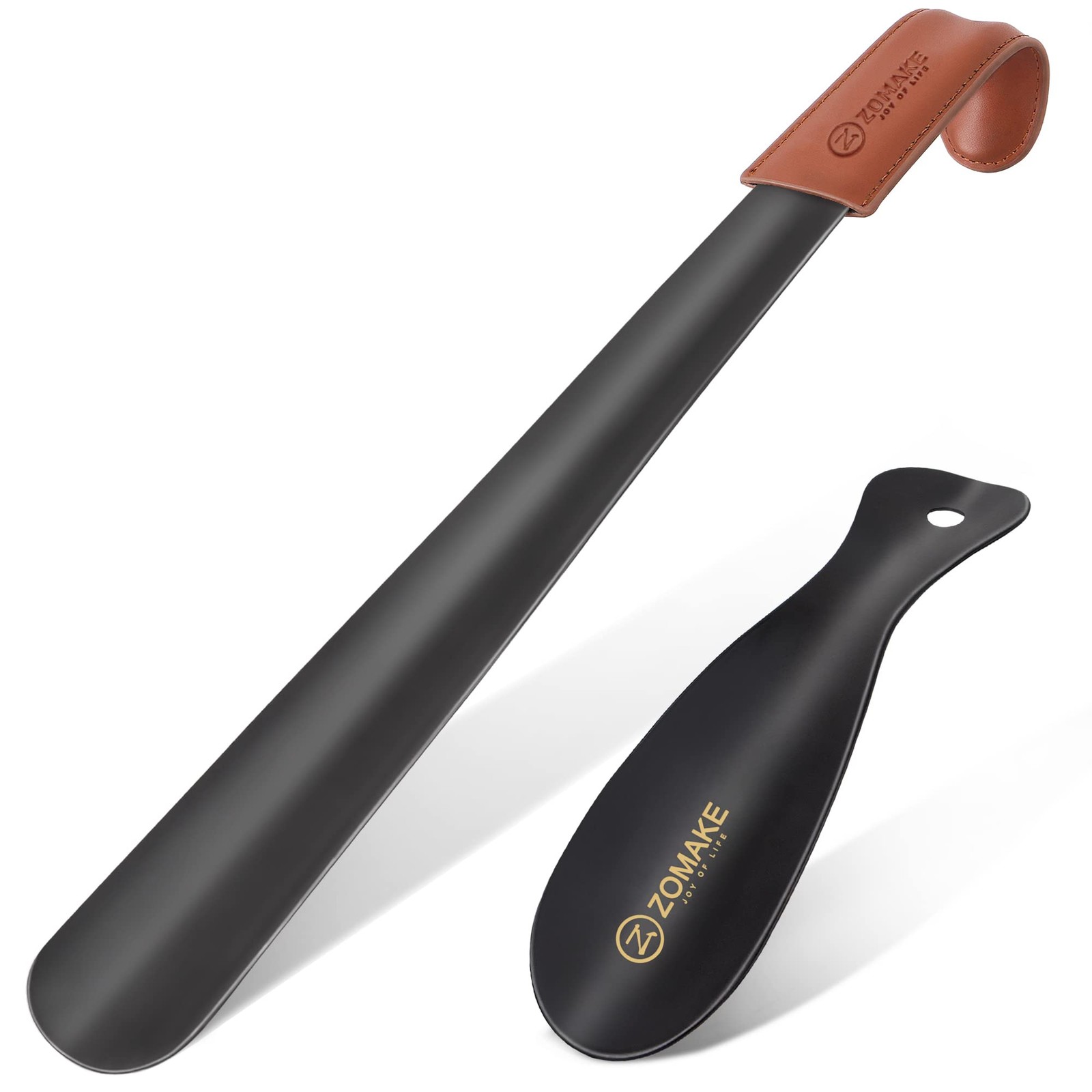 ZOMAKE Long Shoe Horn for Seniors Men,Metal Shoehorn Long handle for Boots, Shoe