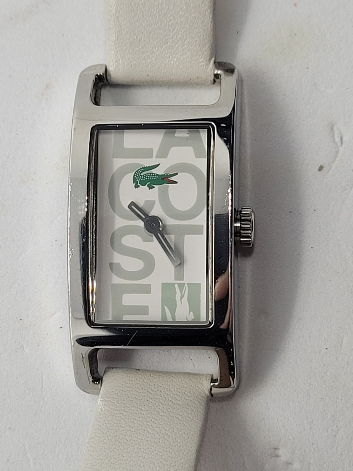 Vintage LaCoste 13mm Women White Quartz LC.05.3.14.2006 Watch New Battery. (96)