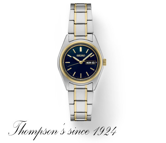 Seiko ESSENTIALS SUR436 blue sunray dial, sleek gold stick markers