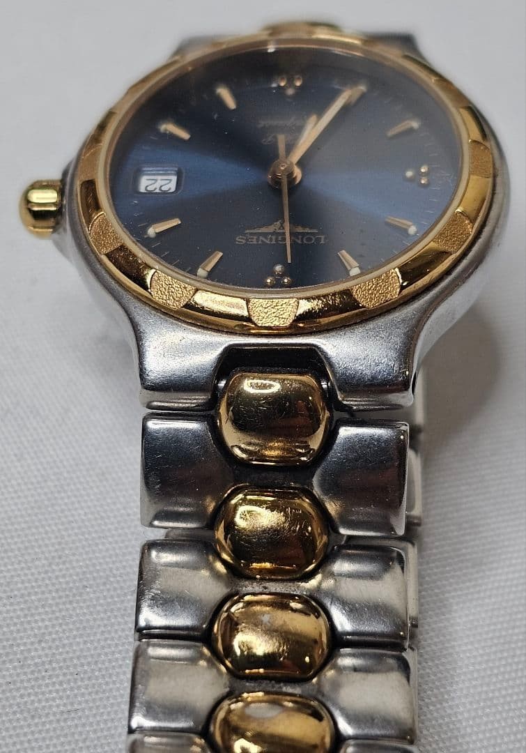 Vintage Longines Conquest L1.113.3 VHP Ladies Watch Navy Blue For Parts Junk JPN