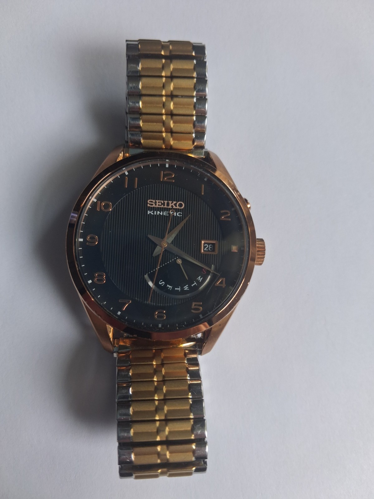 Seiko Neo Classic Kinetic 5M84-0AC0 – Rose Gold / Black Dial – Fully Tested