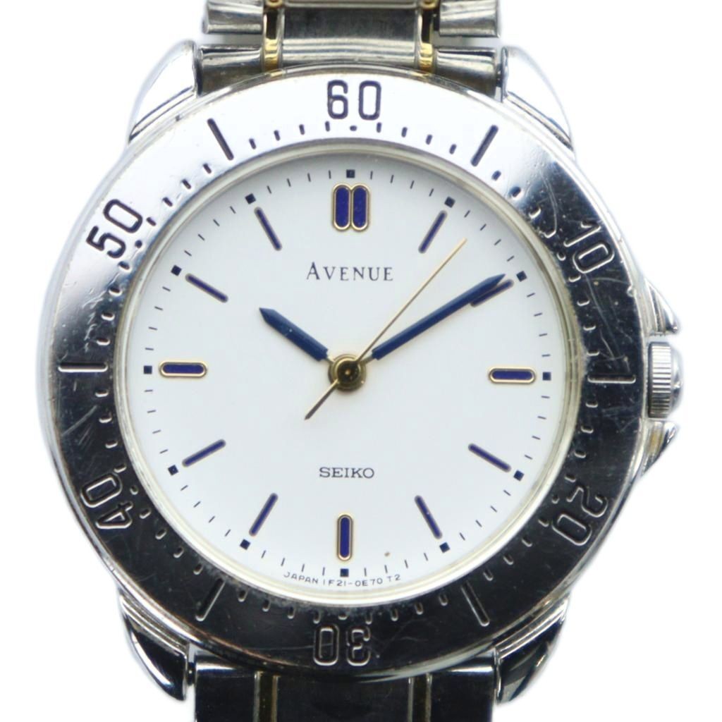 SEIKO 1F21-0D10 AVENUE Watch Quartz White Dial Silver Color From Japan