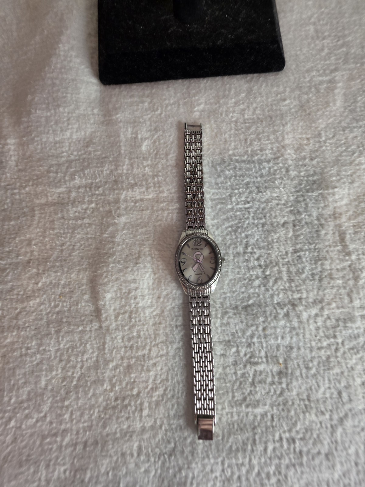 ​Embassy Pink Ribbon Breast Cancer Awareness Women’s Watch Silver Tone EM3522L